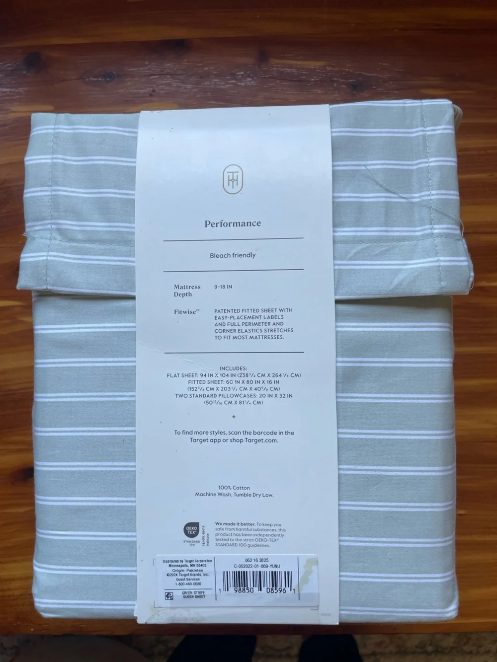 Classic Stripe Green Cotton Sheet Set - Unbranded